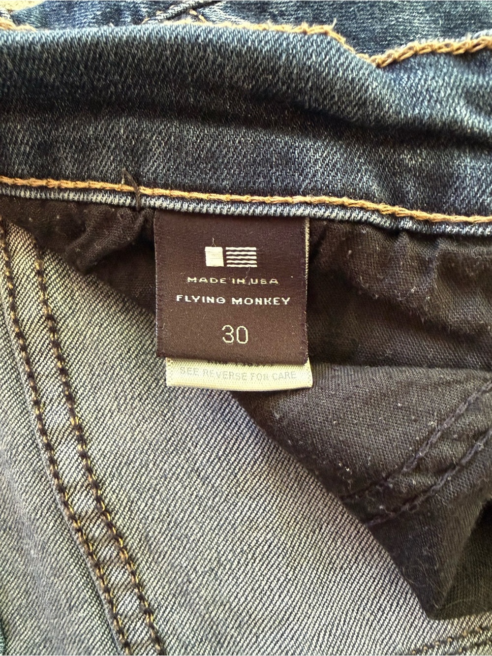 Flying Monkey Low Rise Skinny Blue Jeans Size 30 Made in USA Y2K Stretch Denim - Picture 14 of 15